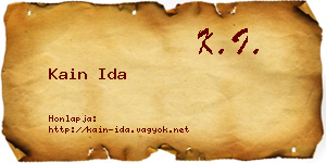 Kain Ida névjegykártya